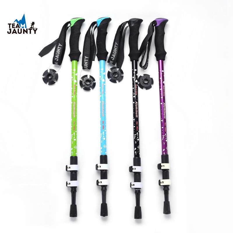 轻量高强度铝合金登山杖户外三节直柄外锁爬山越野徒步行走手拐杖
