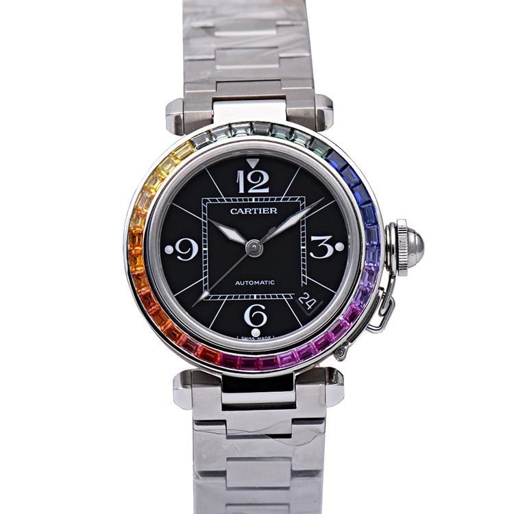 [9.8新]卡地亚帕莎后镶钻自动机械女表35mm