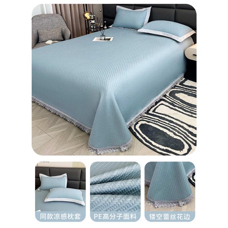 空调三件套夏季高端可家用丝冰床床单感凉席夏天凉水洗裙机软席款