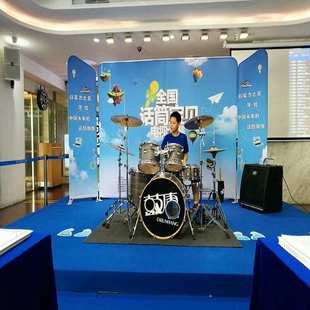 便携式海报展架 发布会活动签名墙铝合金直行背景展示架厂家直销