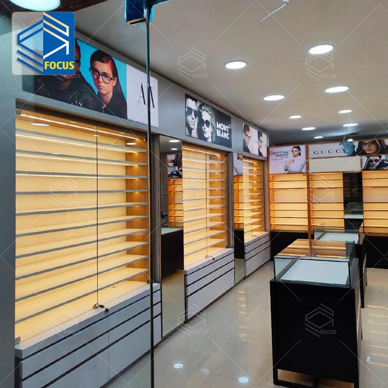 眼镜店专用展示架实木多层板眼镜展示架可调节高度创意眼镜陈列架