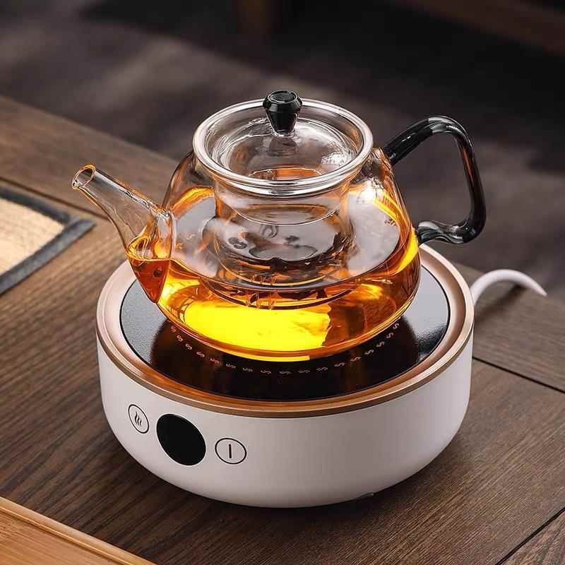 玻璃花茶壶家用沏煮壶电陶炉加热烧水壶花茶壶套装下午茶玻璃茶具