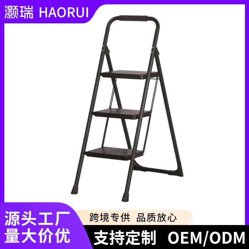 亚马逊爆款特价梯子家用多功能折叠梯带扶手爬梯室内外加厚碳钢