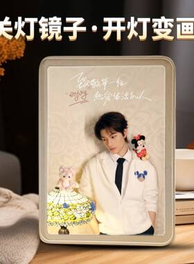丁禹兮镜子灯光画周边氛围感发光桌面创意摆件小卡应援生日礼物女