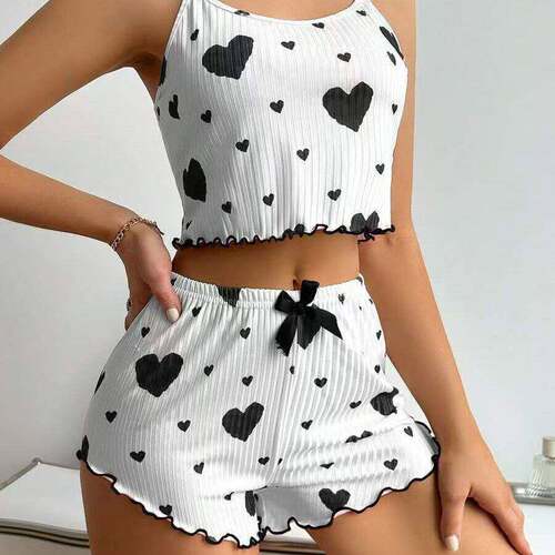 Female And Female Sexy Love Leopard Print Suspender Shorts