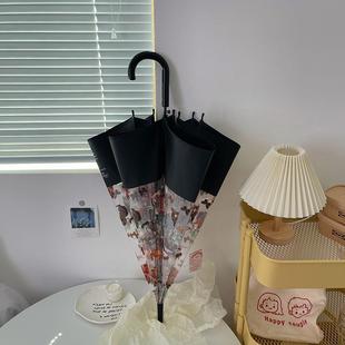 正品 6骨1动结喜实透明雨伞长柄双人女白色网红自雨伞 非升级加固款