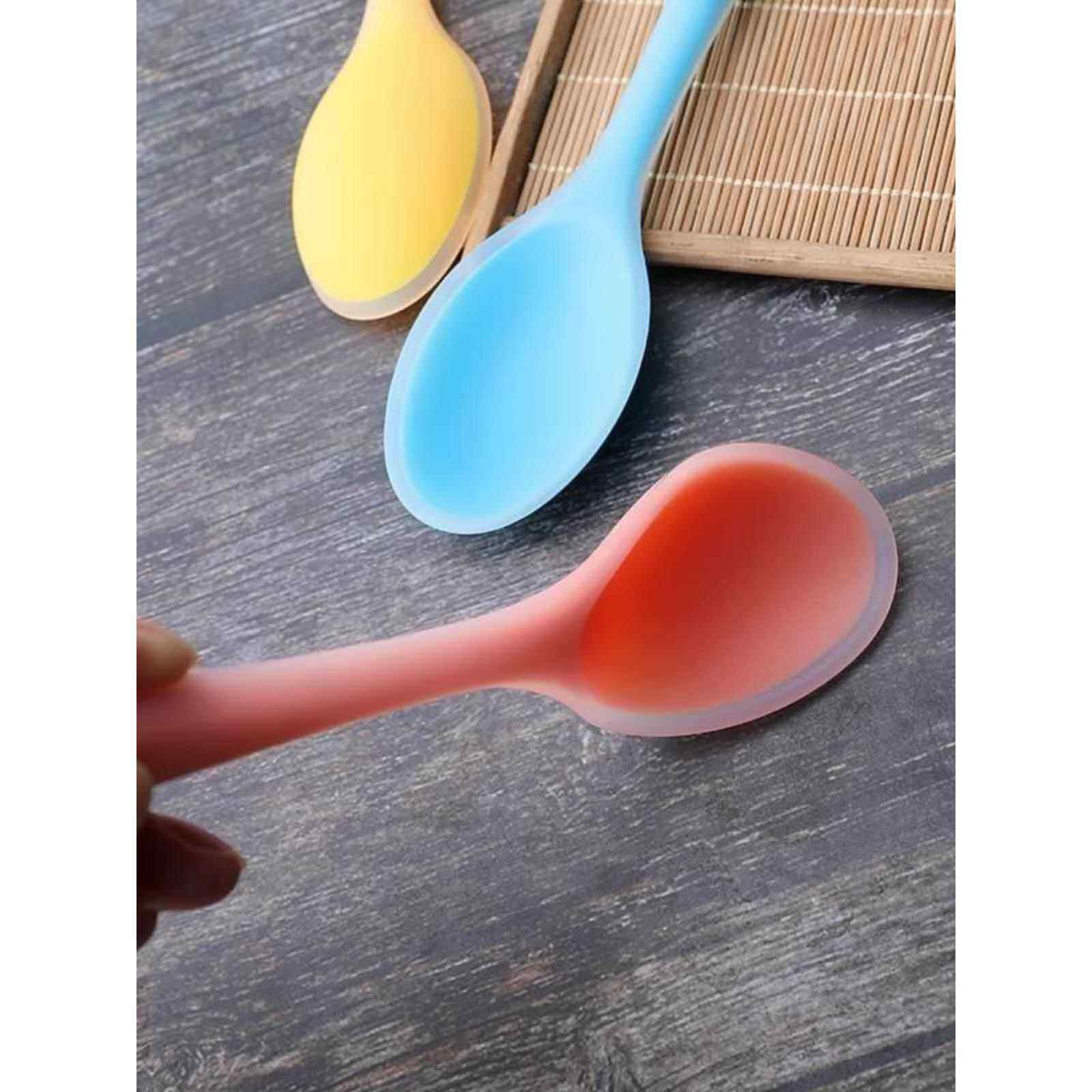 硅胶勺子大号儿童可用小匙羹耐高温家用小汤勺食用级不粘调羹汤匙