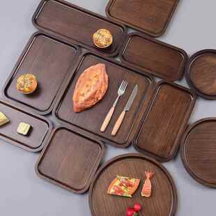 dish western牛排盘 solid pizza steak plate tray wood wooden
