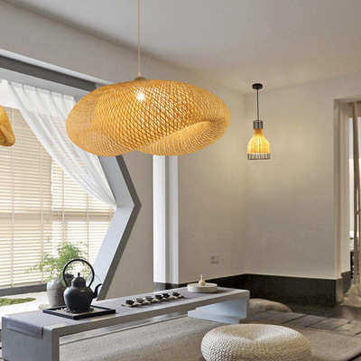 东南亚吊灯创意竹编灯茶室楼梯间圆球灯具新中式禅意民宿餐厅灯饰,家装灯饰光源,客厅吊灯,淘宝优惠券,粉丝福利购,淘宝优惠卷