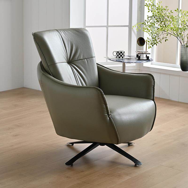 意式单人沙发设计师轻奢客厅阳台休闲老虎椅可旋转极简纳米皮单椅