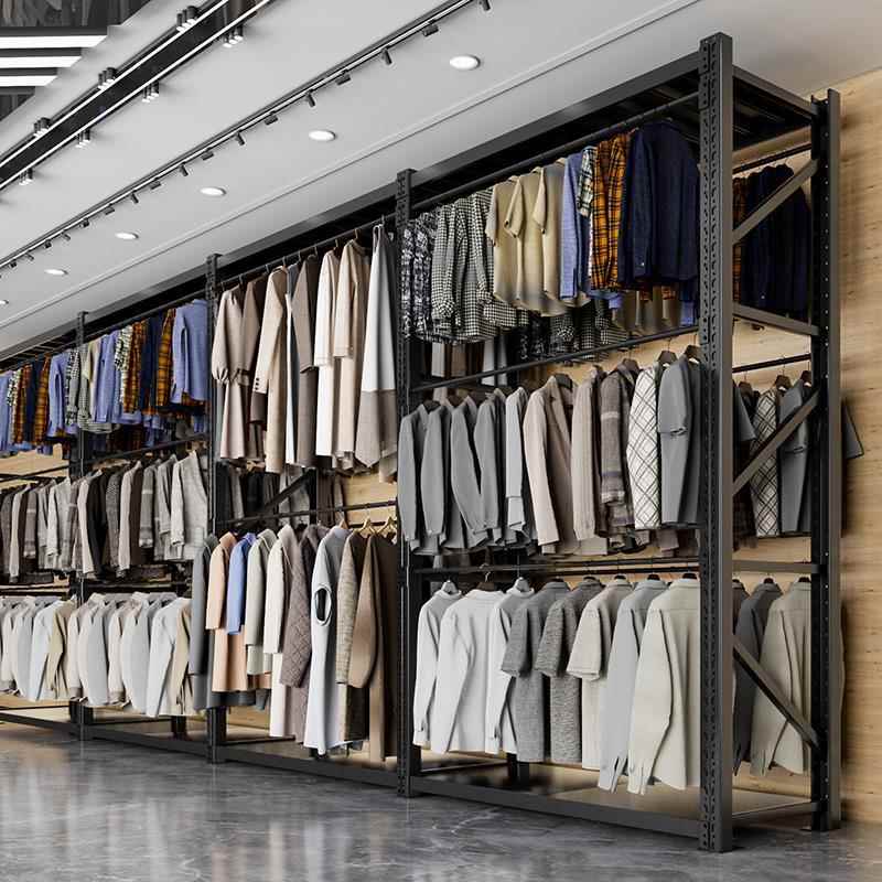 货架衣柜服装店挂衣展示架衣服高位家用卧室洗衣店挂大衣收纳层架