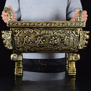 仿古铜陶瓷大号家用室内佛堂寺庙供奉插香炉佛具上香炉摆件四方鼎