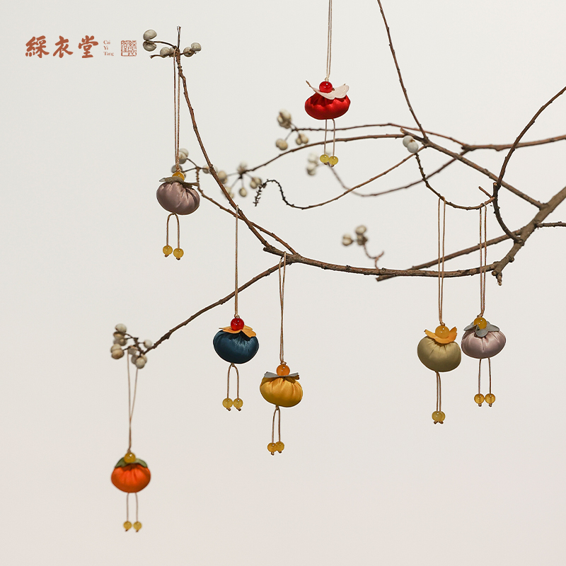 彩衣堂国风可爱柿子香包香囊手机挂件包挂平安福袋春节小礼品