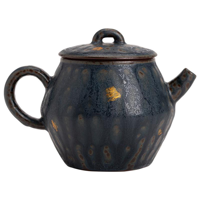 空寂斋古风壶青铜釉茶具复古粗陶日式禅意泡茶单壶老岩泥手作茶壶