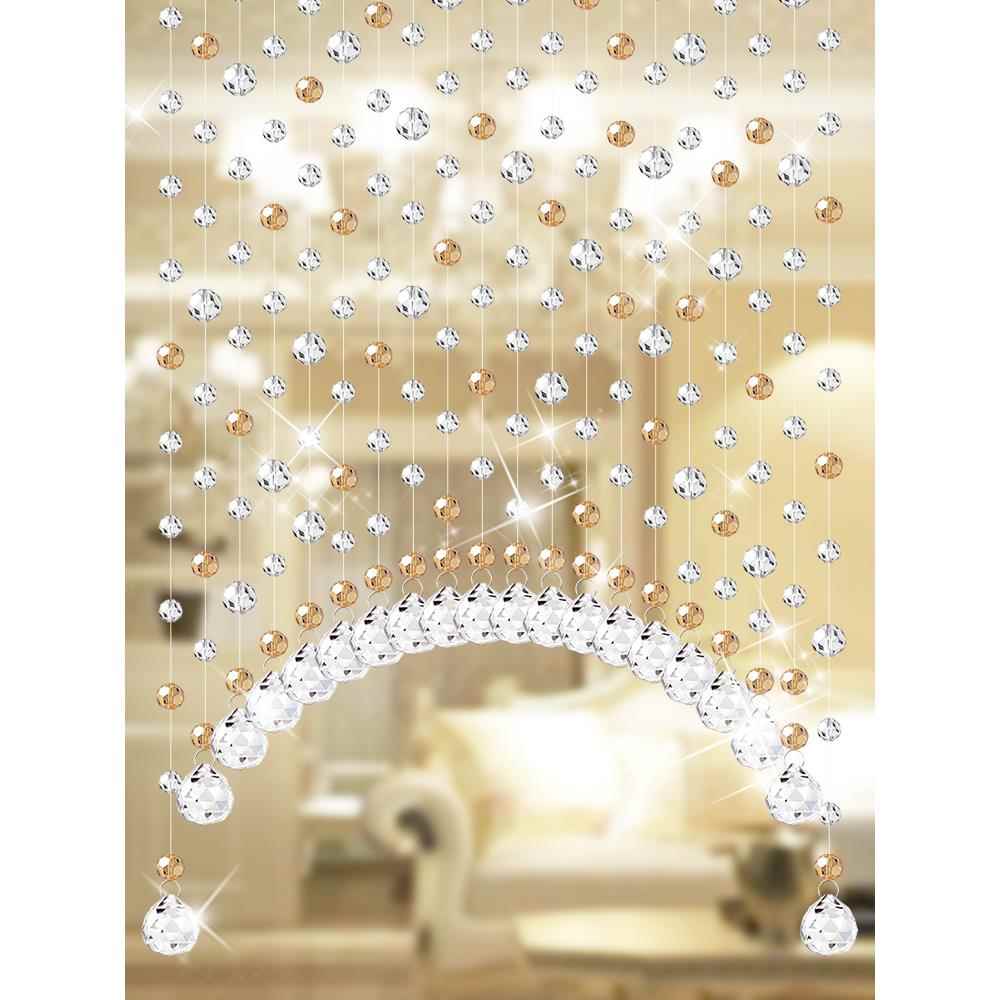 A10L水晶珠帘隔断帘客厅玄关卫生间卧室门帘吊帘屏风珠链免打孔帘