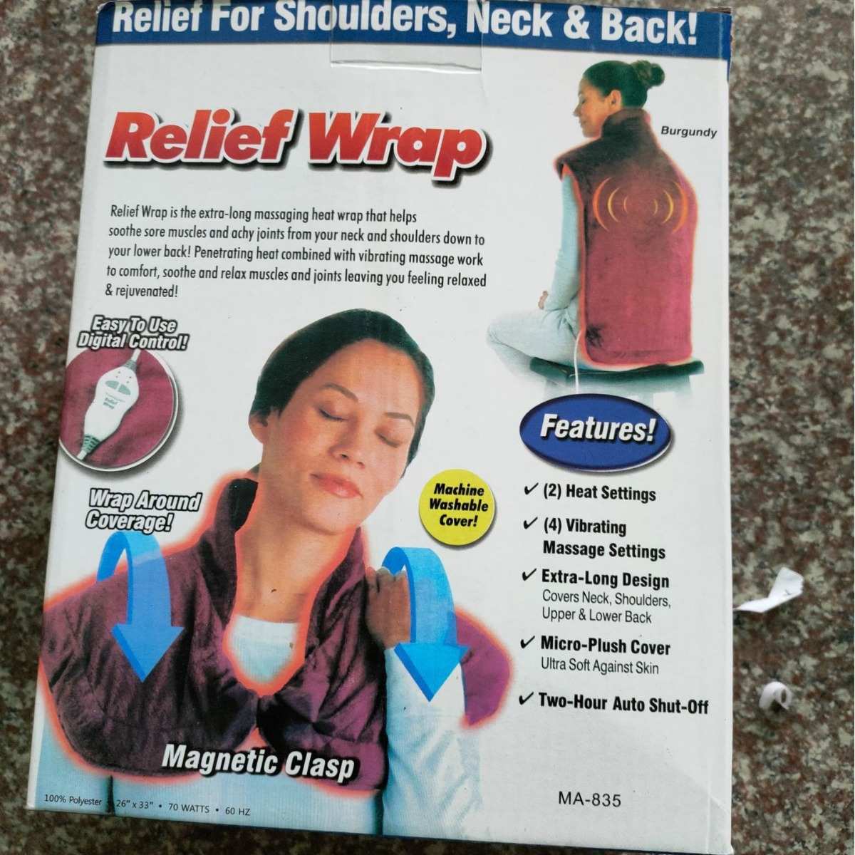 厂家Relief Massaging Heat Wrap 按摩背部颈部肩周 热敷按摩披肩