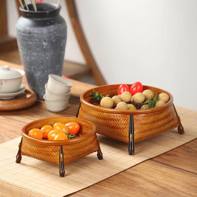 竹制品竹编筐托家用水果GP-00篮心篮便携中式茶零具收纳盒点食小