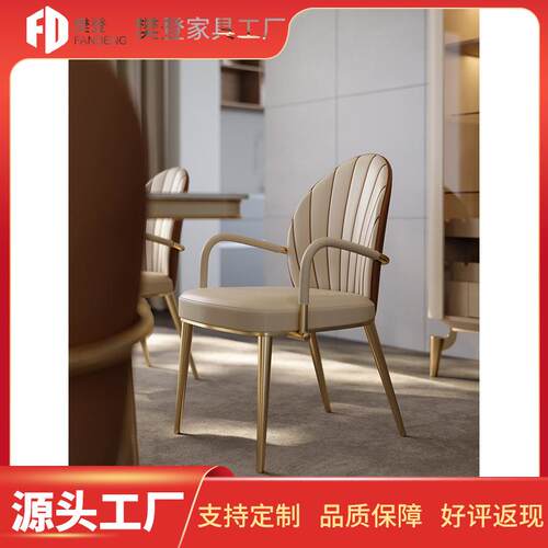 餐椅家用餐桌椅子现代简约北欧轻奢餐厅铁艺餐凳靠背椅休闲椅子