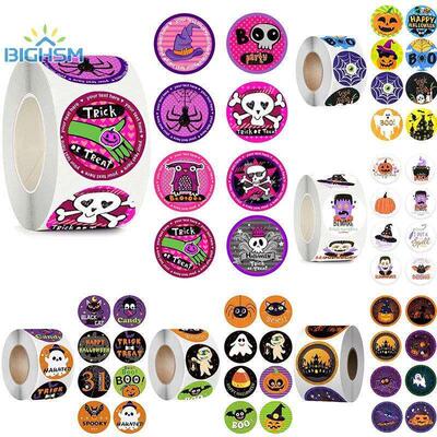 500pcs Halloween Pumpkin Sticker Candy Cookie Bag Sealing La