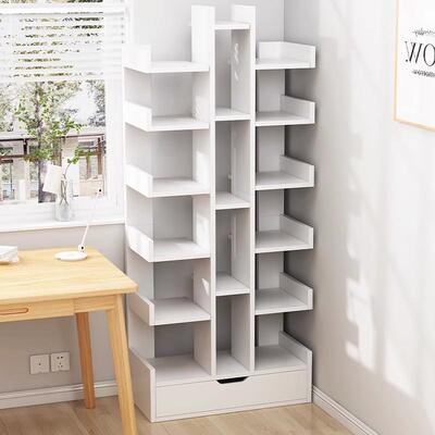 卧室ZWJ02125置书落桌地物架书架多层储物柜学书房书柜收纳架柜门