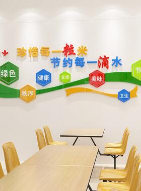学校珍惜粮标语贴画餐餐厅2337饭店墙面装饰馆食堂化创文意食布置