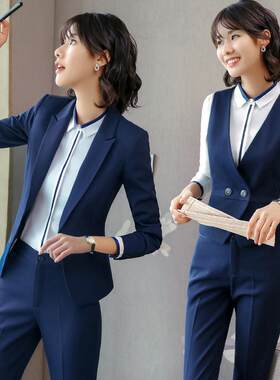 美容师工作服秋冬装新款酒店前台领班职业装女装套装西装空姐制服