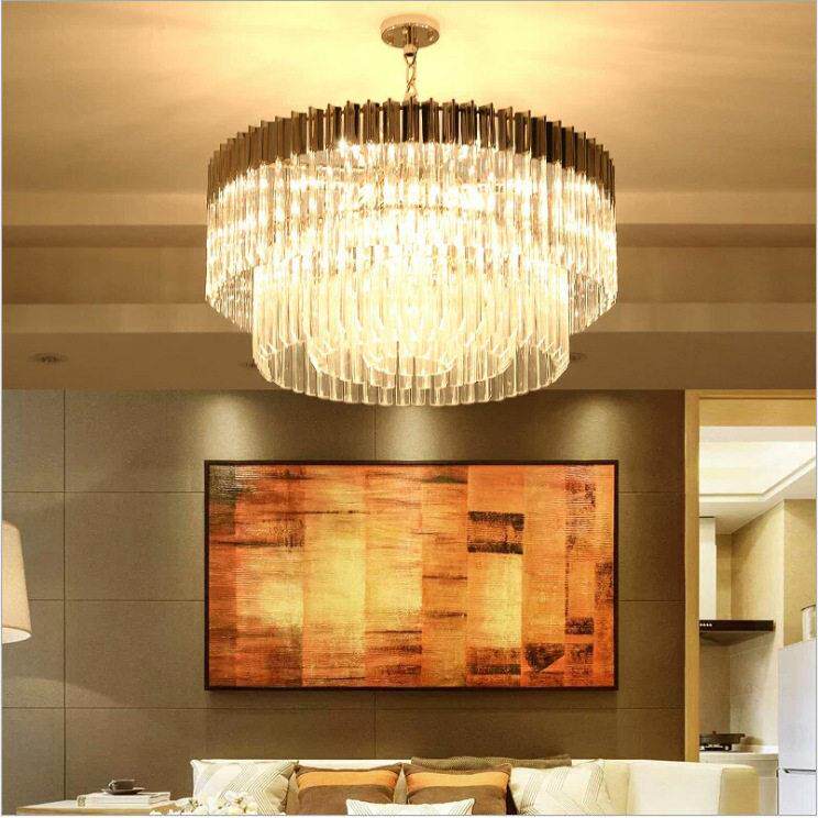 奢华欧式圆形金色水晶灯大气客厅LED吸顶灯温馨卧室餐厅灯