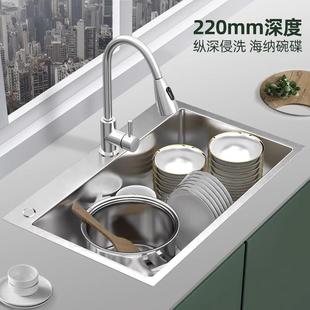 大容量拉丝水池大单槽厂家批发 厨房加厚洗菜盆不锈钢单槽台中盆