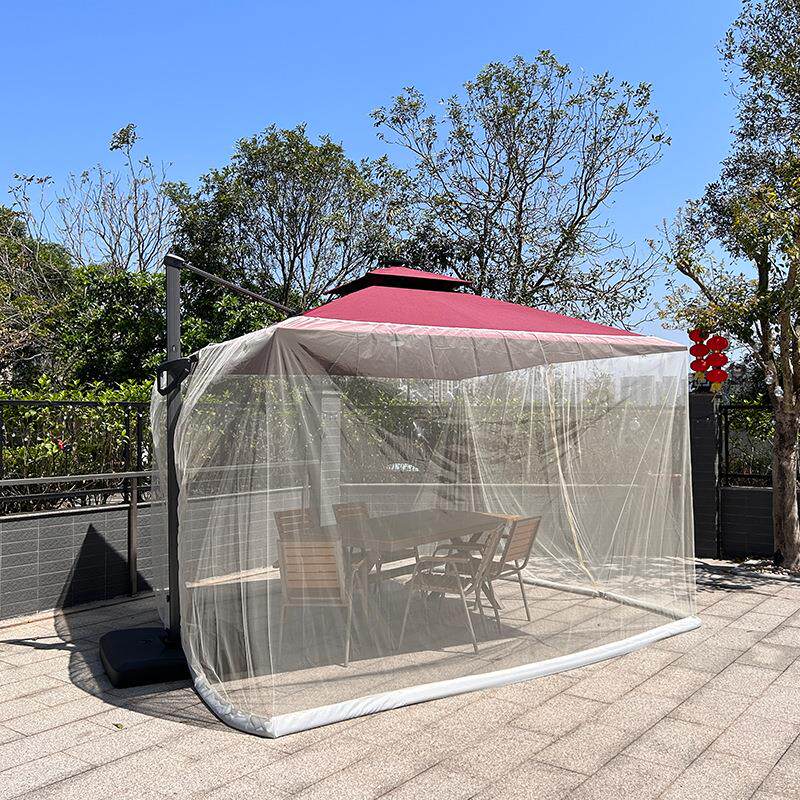 遮阳伞防蚊帐户外庭院防蚊定虫凉亭防蚊网太阳伞直杆大号工厂制