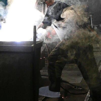 Heat Resistant Welding Cowhide Blue Shoe Covers for Men