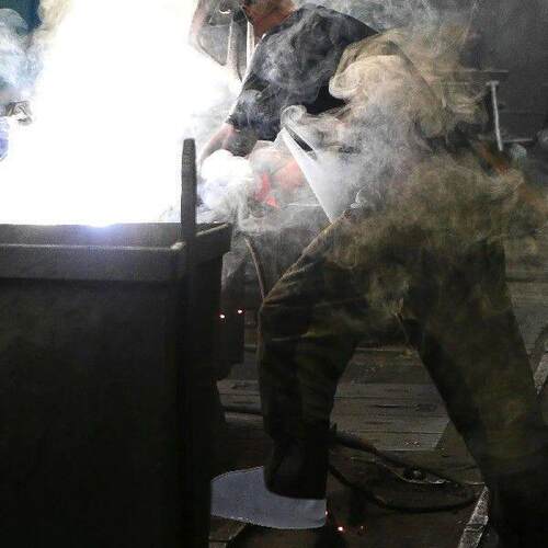 Heat Resistant Welding Cowhide Blue Shoe Covers for Men