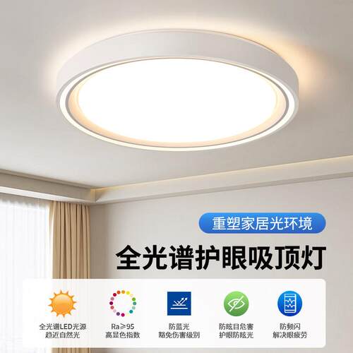 大观园卧室灯北欧现代简约护眼灯具轻奢主卧房间灯led吸顶灯431L