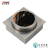 现代松本大理石304不锈钢防水地面插座100mm螺旋式 商场专用地插盒