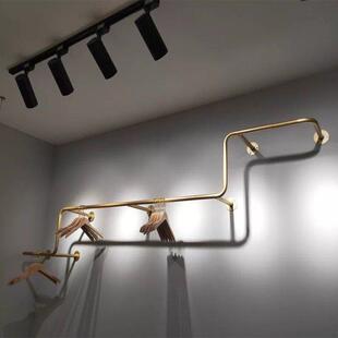 服装店展示架上墙壁挂式陈列架女装店挂衣服架子铁艺创意侧挂货架