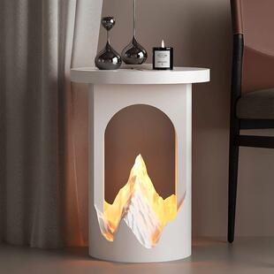 日照金山客厅沙发边几轻奢感艺术摆件2025新款 饰品茶几 现代装