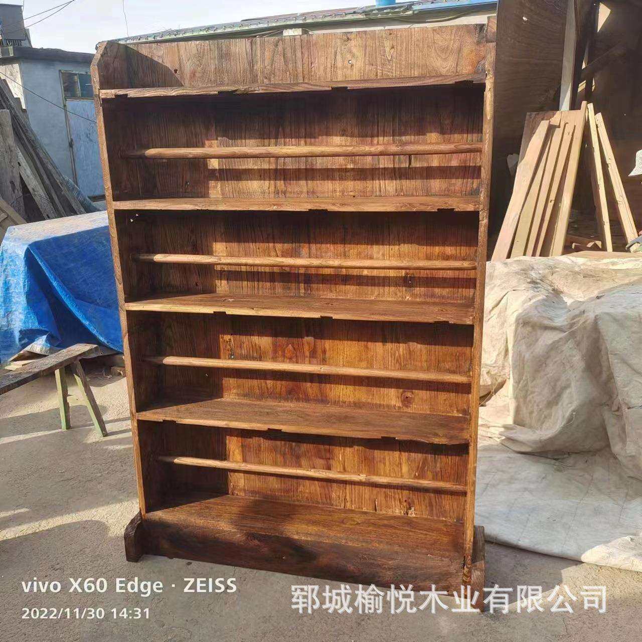 3-541用老宿榆木商品柜展示家书柜柜老门板储物柜民家具柜子客厅