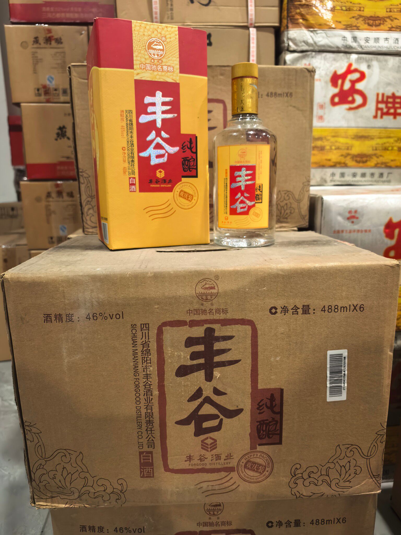 2011年46度丰谷百醇酒 488ml*6瓶浓香型纯粮老酒 整箱装