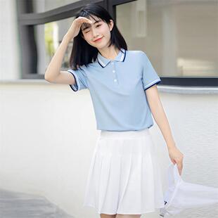 2026新款幼儿园老师园服教师夏季短袖蓝色工衣Polo衫幼师工作服女