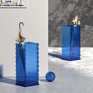 轻奢透明亚克力商用酒店放雨伞架家用教室门口雨伞收纳桶筒置物架