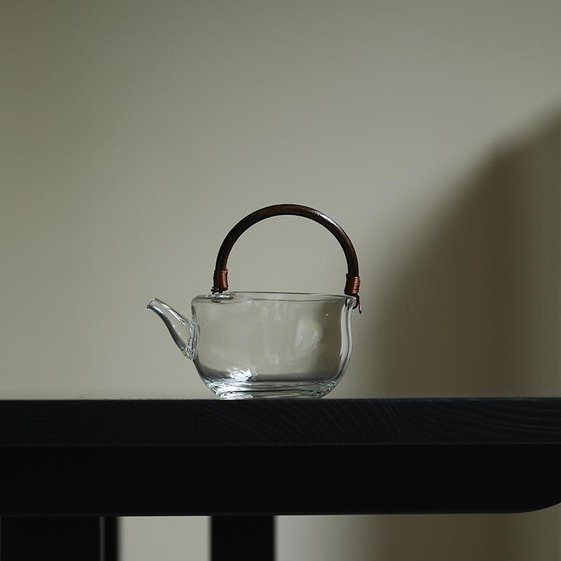 耐热玻璃提篮公道杯绿茶泡茶器家用烤茶公杯泡茶被茶海茶具茶配件