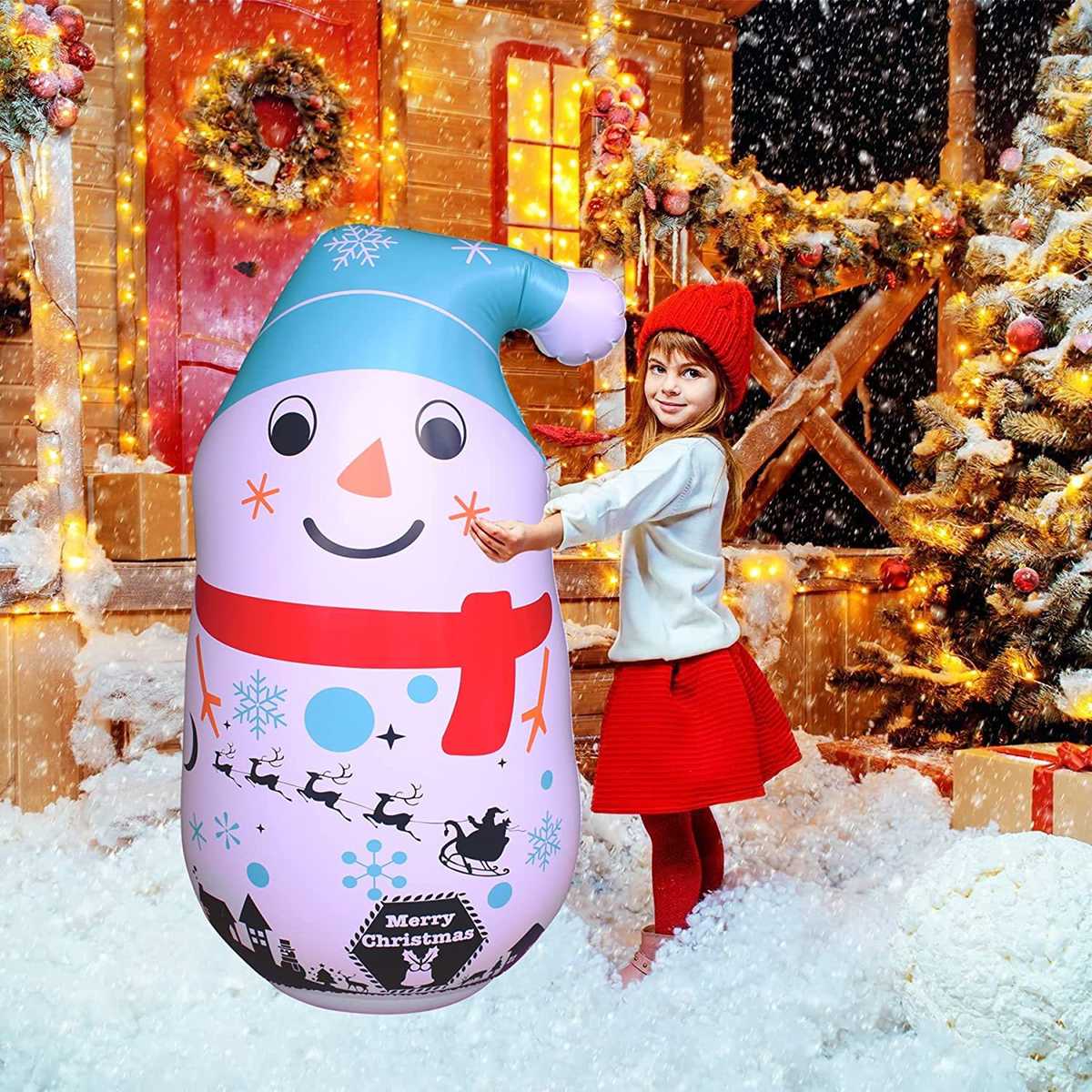 圣诞节充气气模圣诞雪人老人不倒翁充气摆件户外商场草坪发光装饰