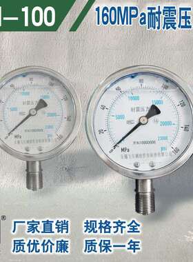 无锡飞天仪表FTYLB厂家直销YN100/160MPa超高压耐震压力表液压