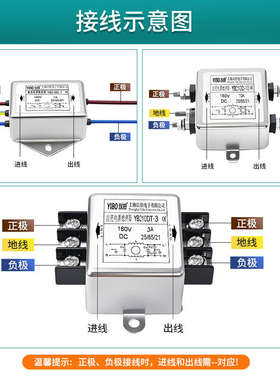 12V24V36V48V220VDC以伯EMI直流电源滤波器YB210D-1A3A5A6A10A20A