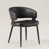 餐店椅新款 532415餐椅家用闲舒适餐桌椅子酒厅休简约洽谈椅皮质