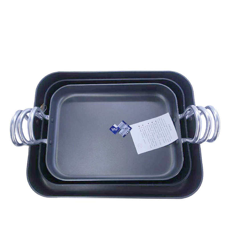 长方形加深平底煎锅双耳不粘方煎盘大号加厚平底煎盘烤火鸡盘