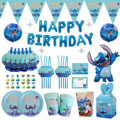 Lilo Stitch Birthday Decorations Disposable Tableware Set Pa