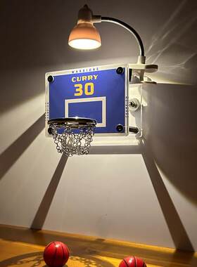 NBA周边球星迷你篮球架小夜灯创意生日礼物送男生朋友桌面摆件