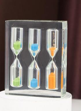 亚克力透明计时连体沙漏装饰摆件