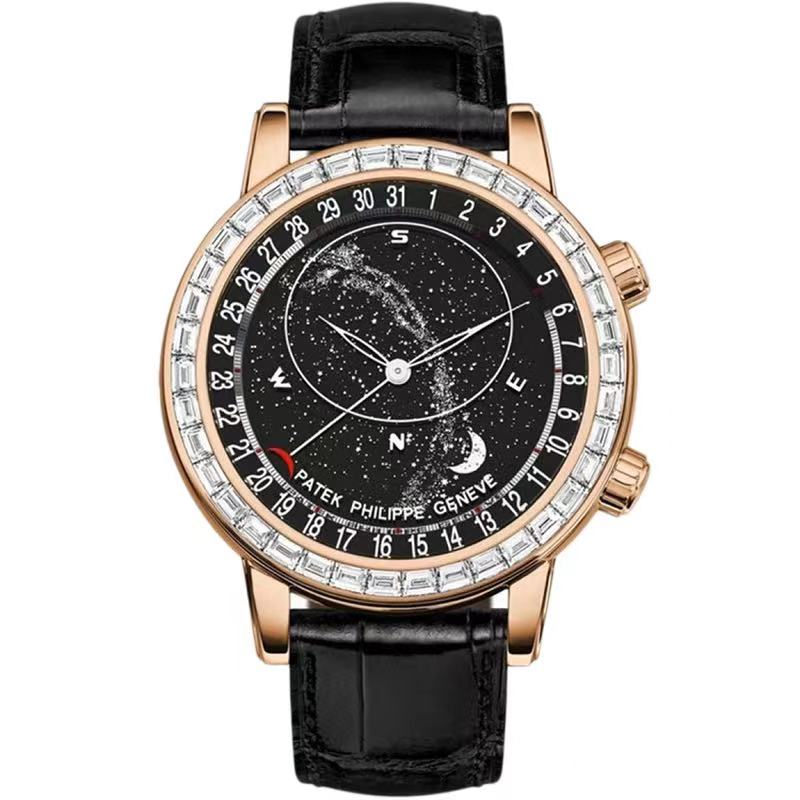 正品[9.8新]百达翡丽PP星空超级复杂功能时计玫瑰金男表6104R-001