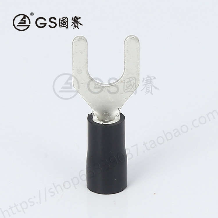 SV3.5-6国赛预绝缘叉形端子紫铜冷压接线端子U型铜鼻子线耳 500只